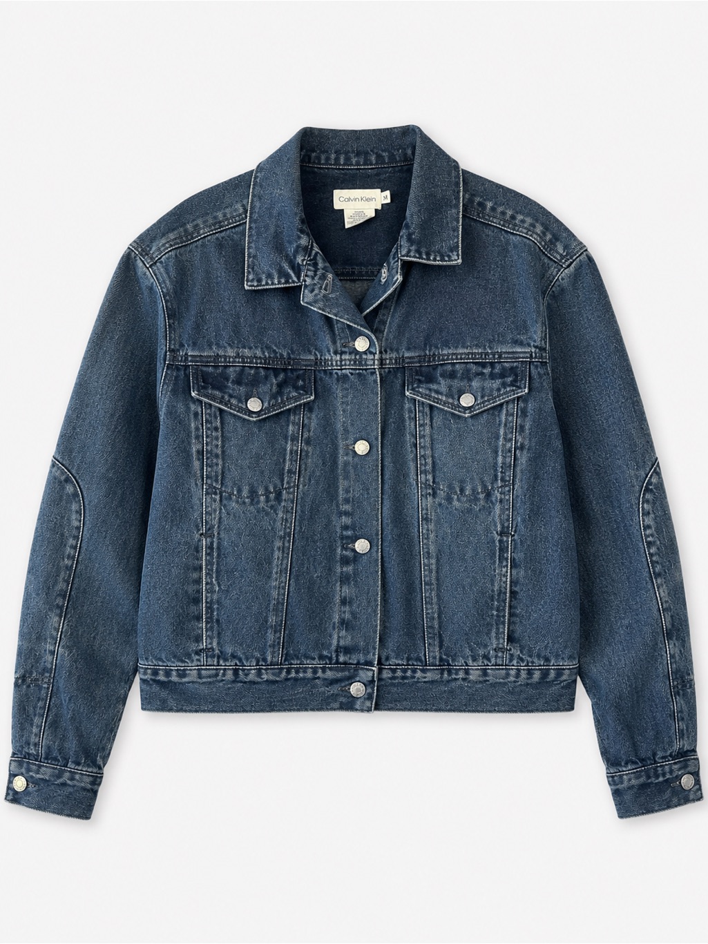 Calvin Klein | Dark Wash Denim Trucker Jacket 100% Cotton Y2k Revival Size Med